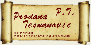 Prodana Tešmanović vizit kartica